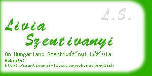 livia szentivanyi business card